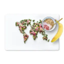 Wereldkaart - Kleurrijk - Bloemen - Lente Placemat vinyl groot -zzzproduct_Kitchenyeah-website