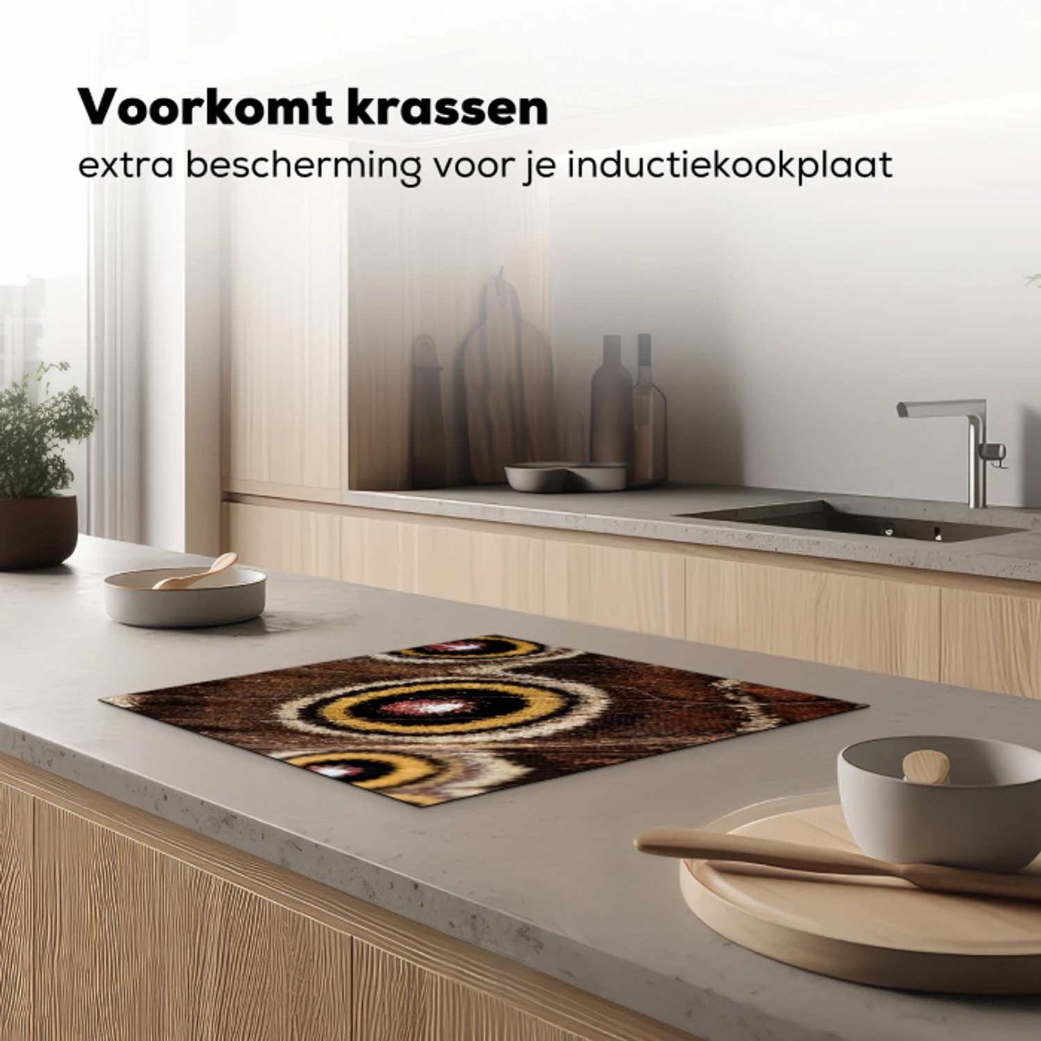 Vlinder - Vleugel - Abstract Inductie beschermer vinyl 3mm middel -sfeer1