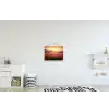 Landschap - Zonsondergang - Bloemenveld textielposter latten blank klein -kinderkamer