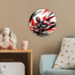 Kart - Coureur - Snelheid - Rood Wandcirkel kunststof plaat 5mm dik klein -tsfeer1_kind