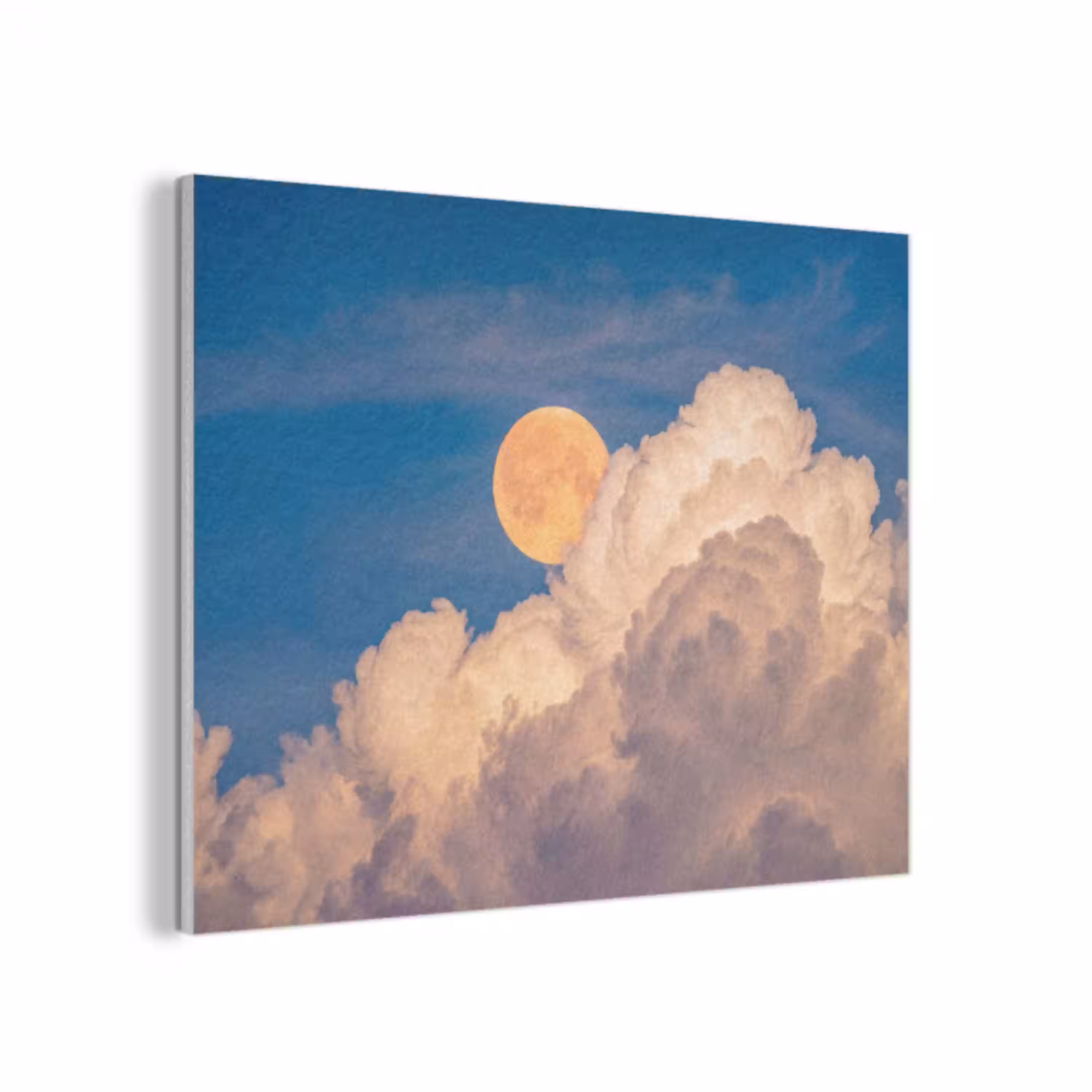 Maan - Wolken - Natuur - Oranje PET vilt klein -3d