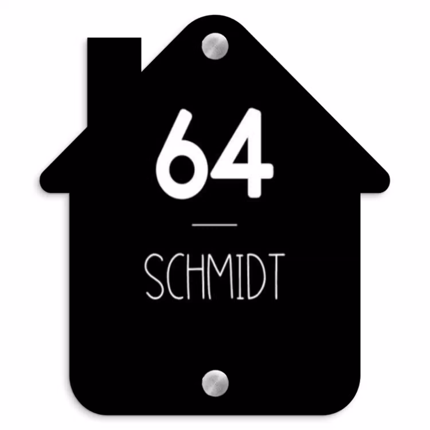 Namensschild Haustür Häuschen - Schwarze Oberfläche - Modern
