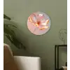Glazen - Bloem - Roze Wandcirkel plexiglas klein -sfeer3