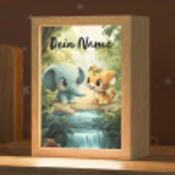 Olifant - Tijger - Bos - Jungle Light Box met kabel (Kinderlampje) klein -zzz_3d_website