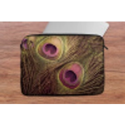 Pauw - Veren - Paars - Groen laptophoes neopreen klein -tafel