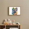 Hond - Verf - Dieren - Kleurrijk - Duitse Herder Light Box met batterij (Wandlamp kind) middel -sfeer2_kind