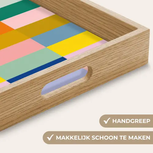 Stroken - Blauw - Patroon - Abstract Dienblad Rechthoek middel -USP_HandgreepNL