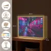 Stad - Neon -  Nacht - Roze - Graffiti Light Box met batterij (Wandlamp) middel -USP_websiteoverzichtNL
