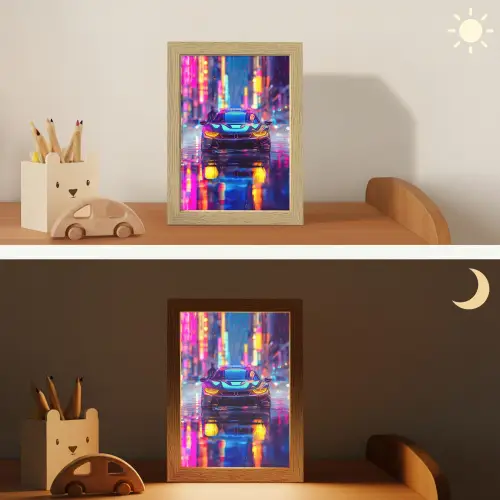 Auto - Politie - Stad - Jongens - Kleurrijk Light Box met kabel klein -sfeer3_kind