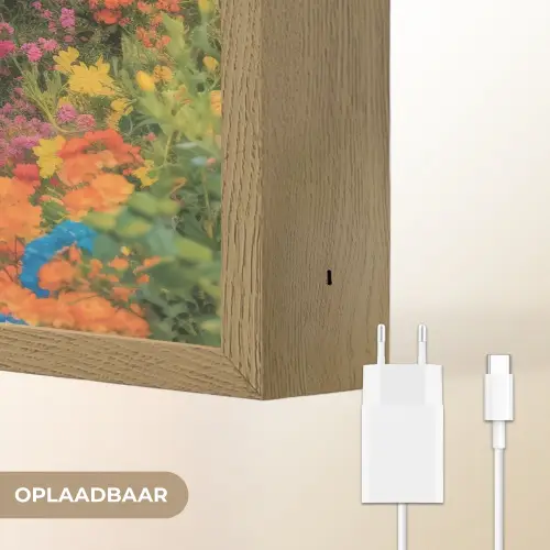 Bloemen - Deur - Roze Light Box met batterij (Wandlamp) middel -USP_websiteoplaadbaarNL