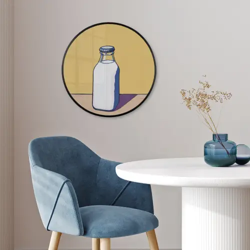 Glazen - Fles - Illustratie - Melk Fotolijst rond zonder passe partout klein -sfeer2