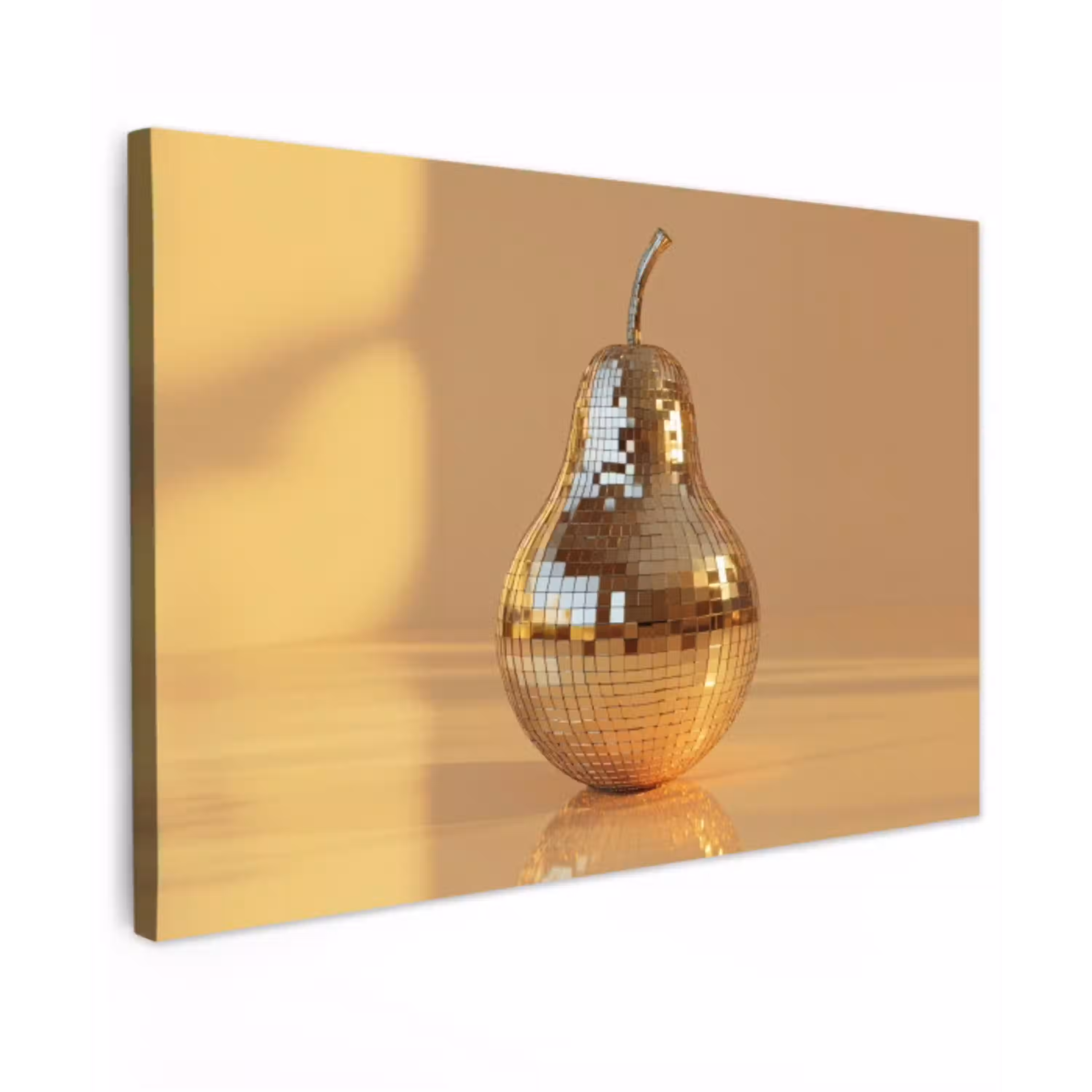 Goud - Disco - Glitter - Peer Tuinposter op houten frame 2 cm dik klein -3d