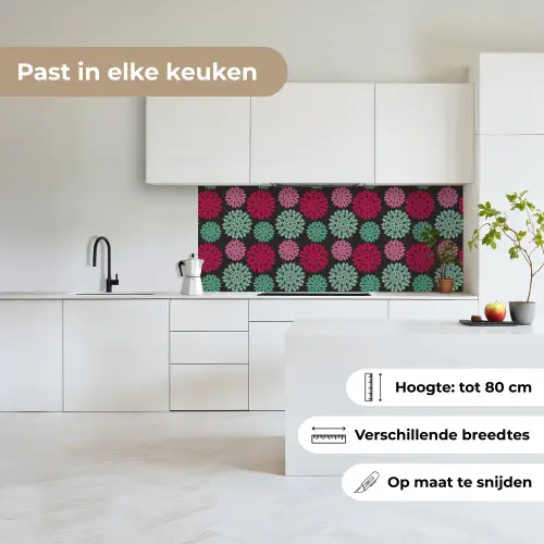 Bloemen - Vintage - Roze - Turquoise - Patronen keuken achterwand 2 middel 871 -sfeer4_NL