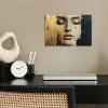 Abstract - Goud - Gezicht - Lippen poster papier klein -sfeer1