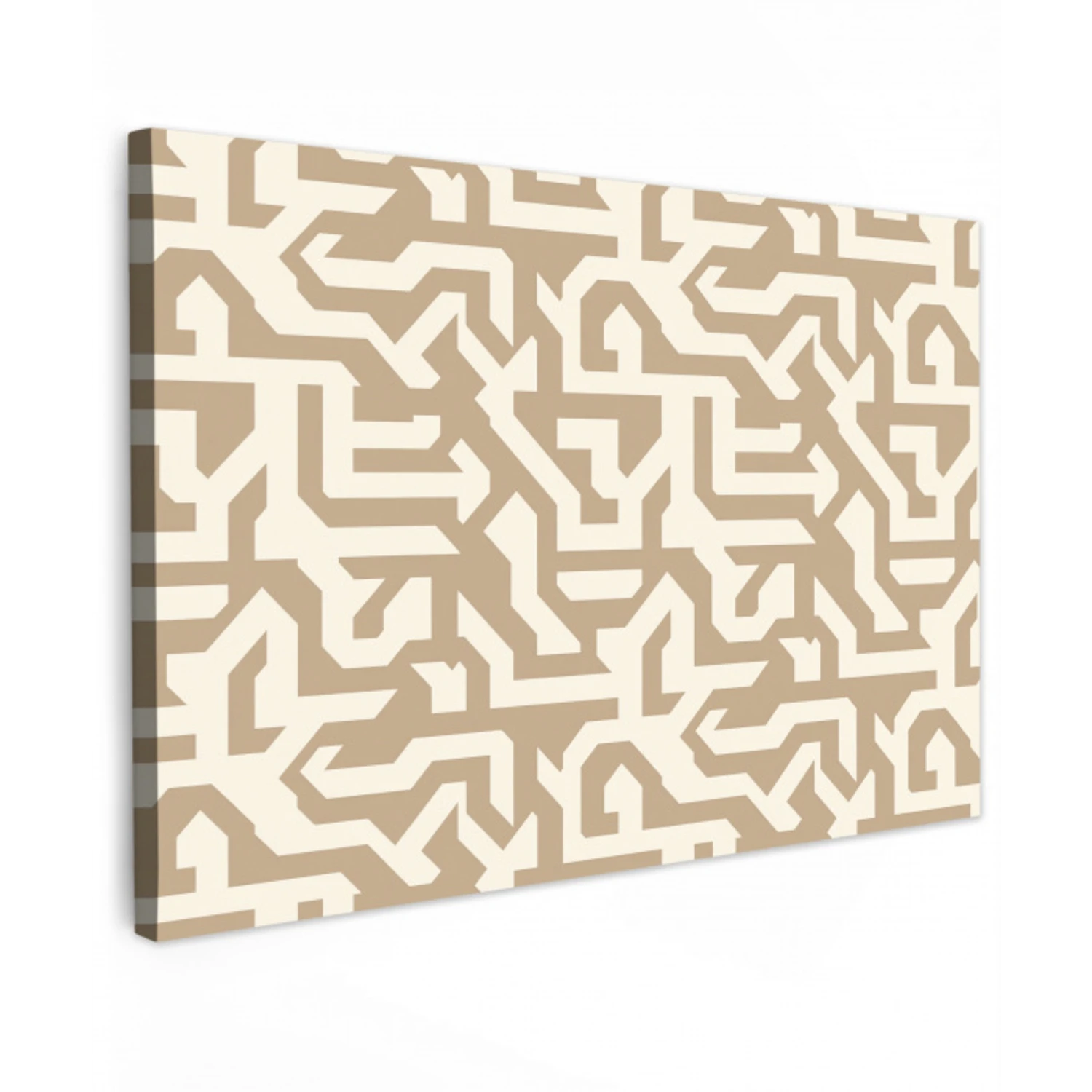Modern - Abstract - Beige Tuinposter op houten frame 2 cm dik klein 845 -3d