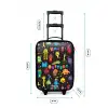 Patroon van monsters Kinderkoffer - Zwart klein -productfoto_formaten