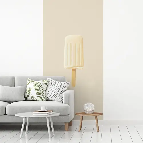 Minimalistisch - Waterijsje - Stokje - Beige fotobehang vinyl groot -woonkamer
