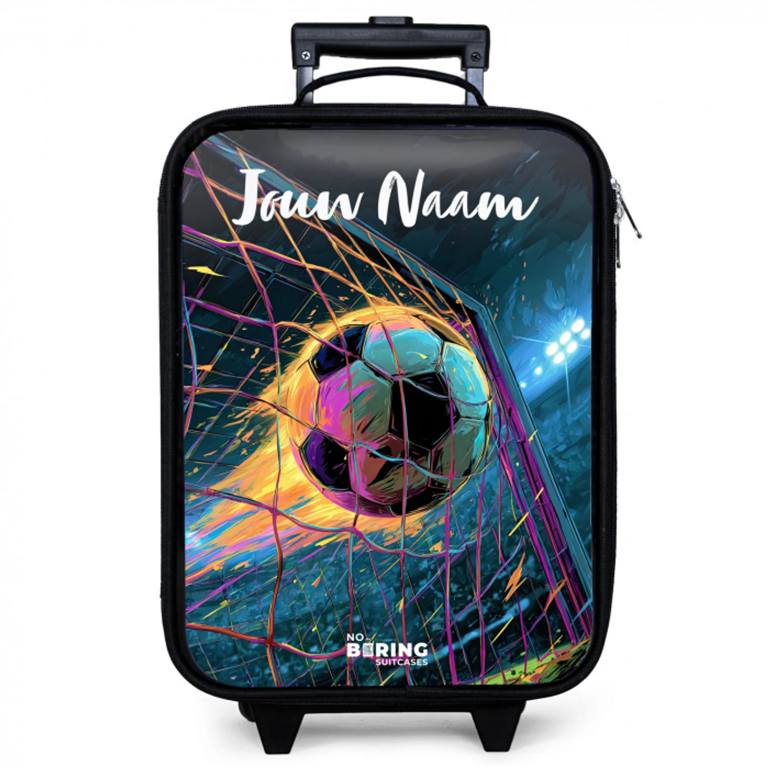 Neon - Net - Voetbal - Kleurrijk Kinderkoffer - Zwart klein -zzz_website3d