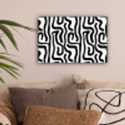 Modern - Lijnen - Zwart canvas 2cm klein 34 -sfeer1