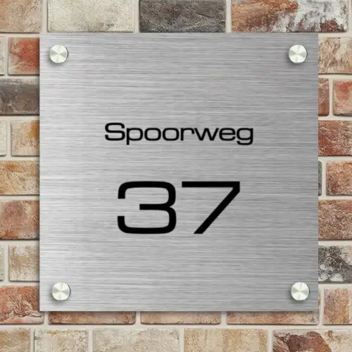 Metaal - Modern Naambord Vierkant klein -sfeer2