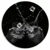 Whiskyglazen - Ijs - Spetters - Zwart Wandcirkel plexiglas klein -3d