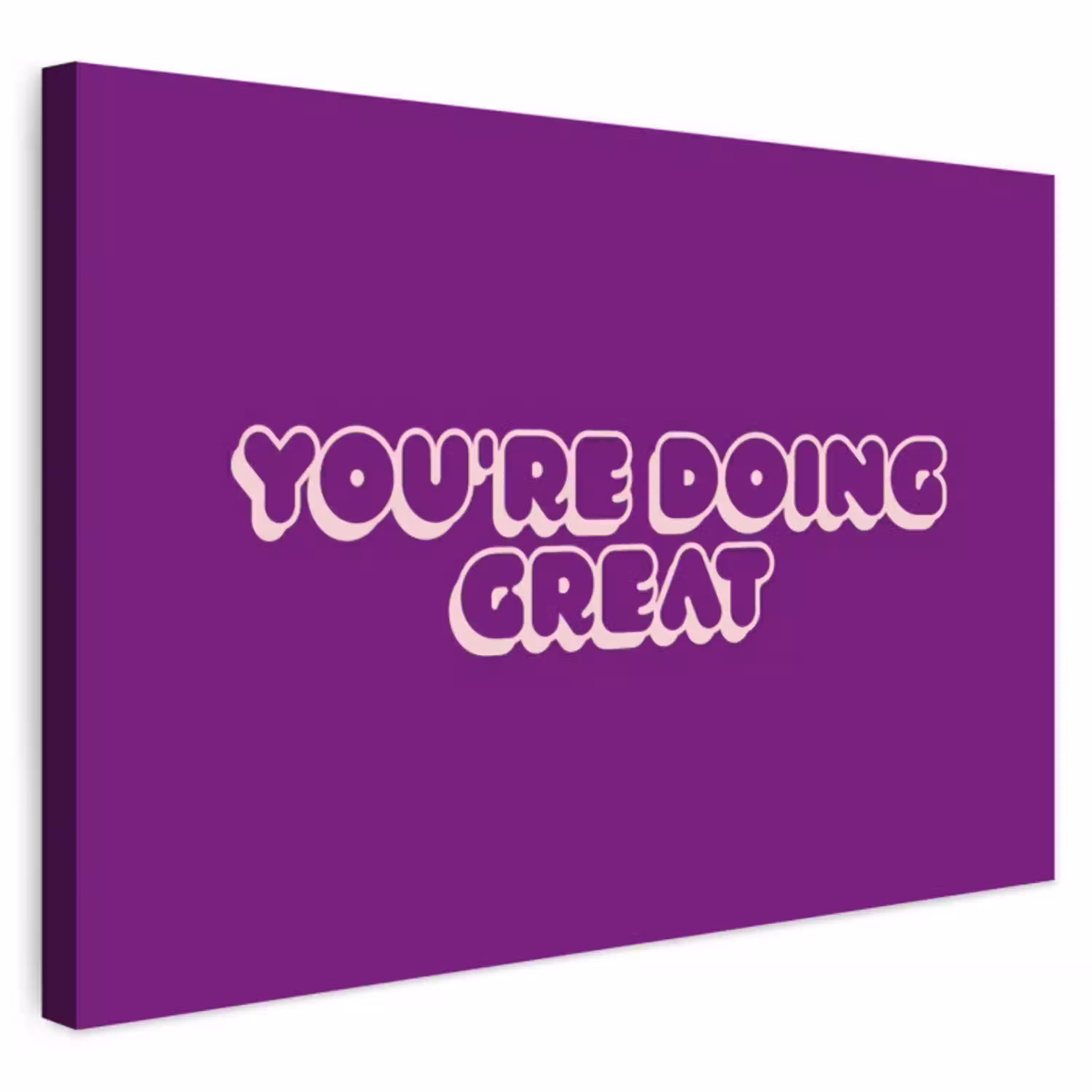 You're doing great - Paars - Bubble letters Tuinposter op houten frame 2 cm dik klein -3d
