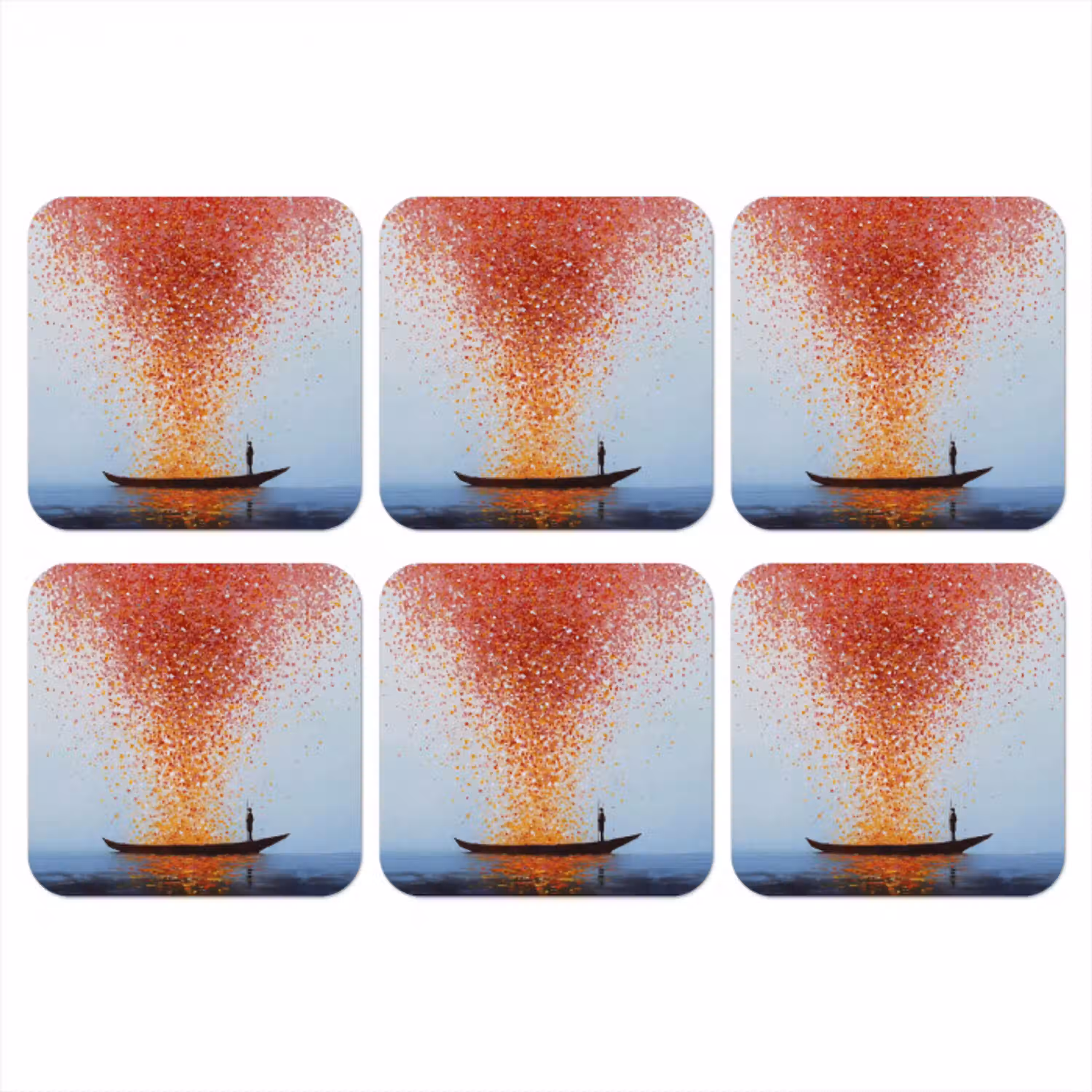 Wolk - Confetti - Boot - Wateroppervlakte onderzetter kurk middel -3d