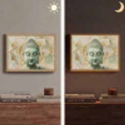Buddha - Mandala - Modern - Spiritualiteit Light Box met batterij (Wandlamp) middel -sfeer3