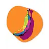 Felle kleuren - Banaan - popart Wandcirkel Organisch Forex 3mm klein -3d