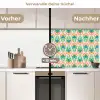 Retro - Bloemen - Design - Groen - Oranje keuken achterwand 2 middel 871 -voor-na2_DE