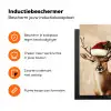 Kerst - Hert - Gewei - Rood Inductie beschermer vinyl 3mm middel -zzzzzzz-td-ups