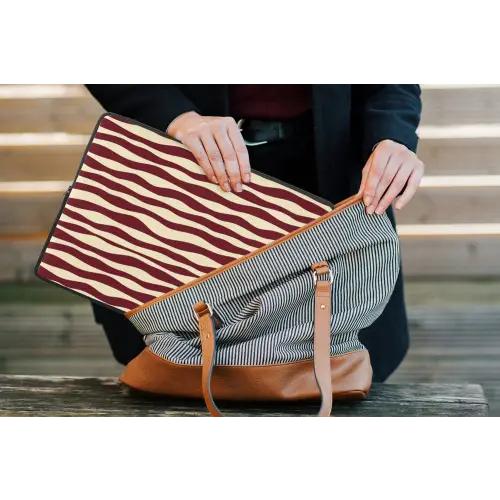 Golven - Rood - Patroon - Crème laptophoes neopreen klein 279 -tas
