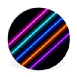 Esthetiek - Retro - Neon Wandcirkel aluminium klein -3d