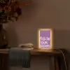 Follow your dreams - Paars - Penseeltextuur Light Box met kabel (Tafellamp) klein -sfeer4