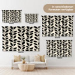 Botanisch - Dessin - Zwart - Beige Wandkleed katoen klein 269 -tsfeer8_DE
