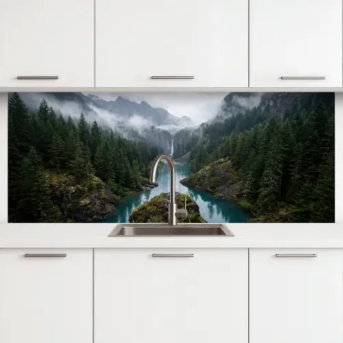 Waterval - Bomen - Bergen keuken achterwand 2 middel -3d
