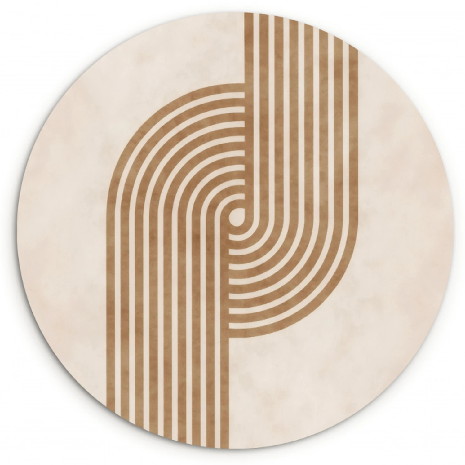 Symmetrische bocht - Koperkleurig Wandcirkel kunststof plaat 5mm dik klein -3d