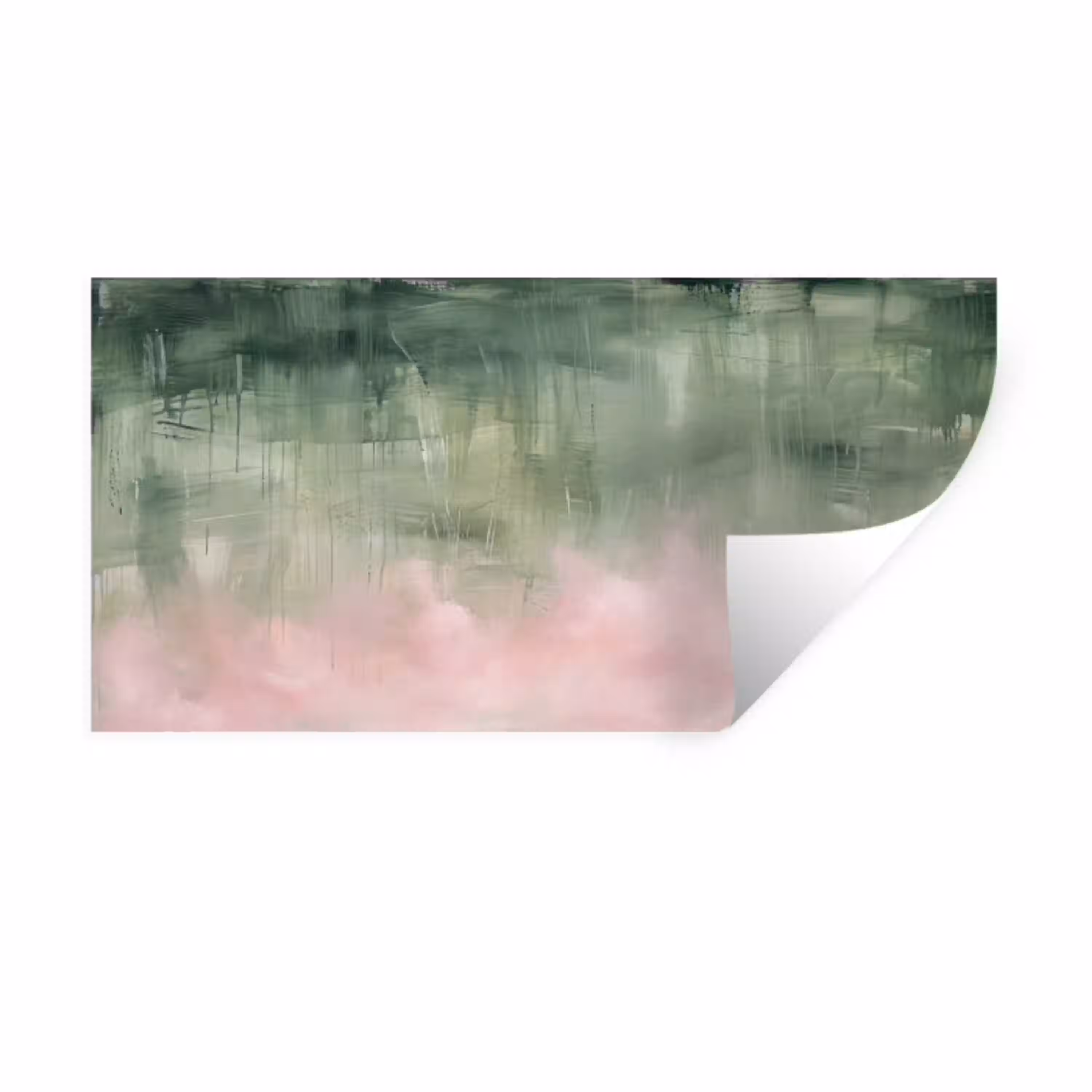 Kunst - Abstract - Modern - Groen - Roze Muursticker klein -3d