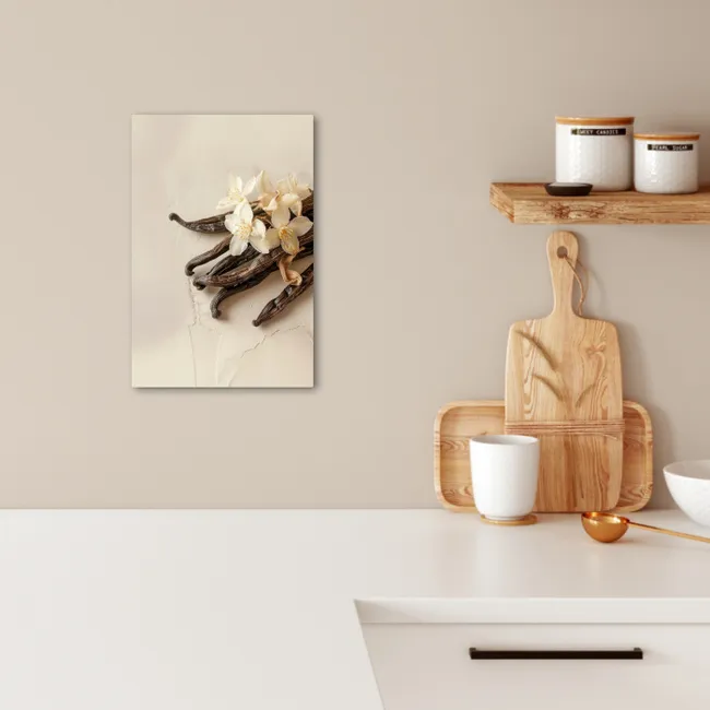 Vanille - Bloemen - Beige KitchenYeah - Keuken - Canvas klein -sfeer1