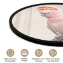 Papagaai - Tak - Roze Fotolijst rond zonder passe partout klein -closeup_FR