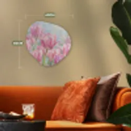 Tulpen - Veld - Lente - Roze Wandcirkel Organisch Forex 3mm klein -sfeer3