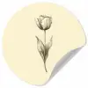 Illustratie - Tulp - Zwart Wandcirkel behangsticker klein -3d