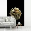 Cupcake - Eten - Goud - Zwart fotobehang vinyl groot -woonkamer