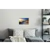 Zonsondergang - Strand - Duin - Gras - Bank Muursticker klein -slaapkamer