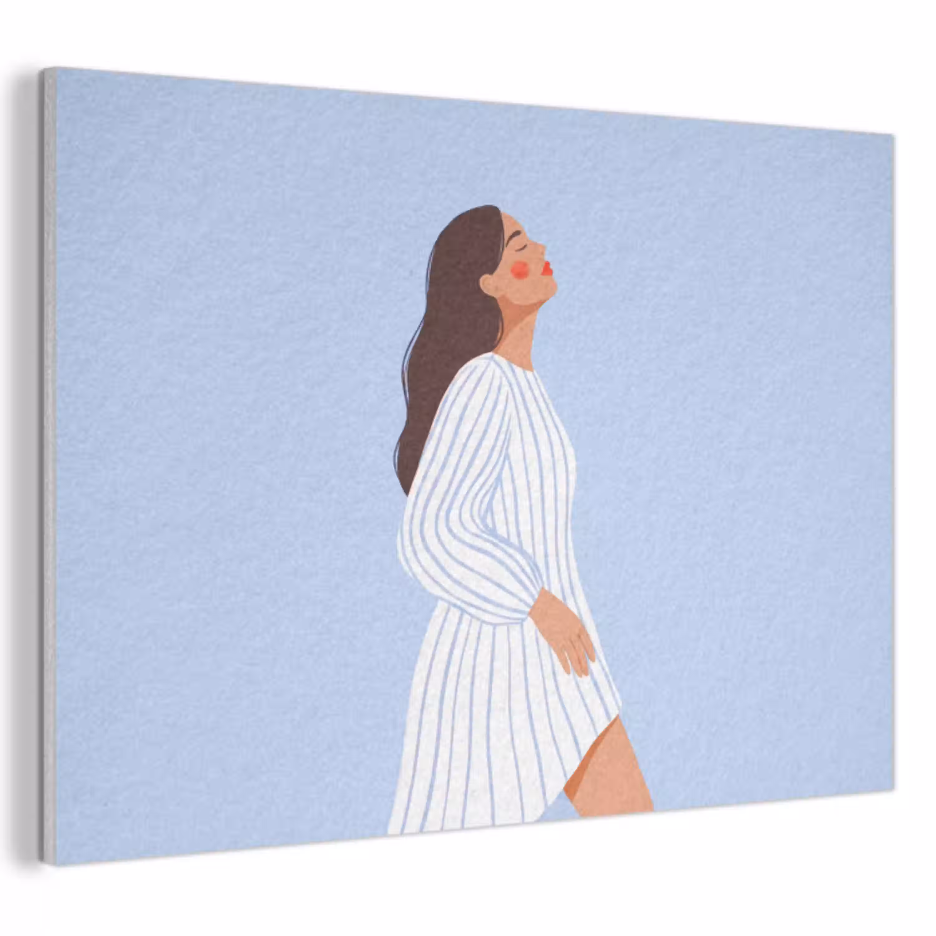 Vrouw - Profiel - Rust - Modern - Illustratie PET vilt klein -3d