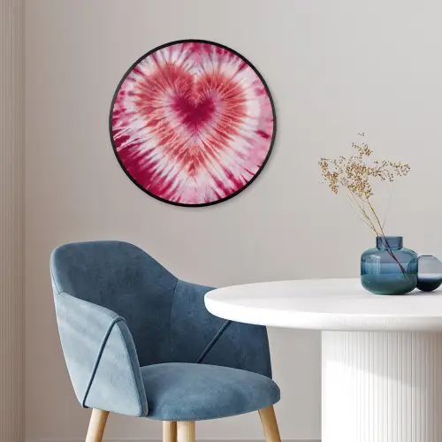 Hartvorm - Roze - Tie dye Fotolijst rond zonder passe partout klein -sfeer2