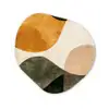 Vormen - Okergeel - Abstract Wandcirkel Organisch Forex 3mm klein -3d