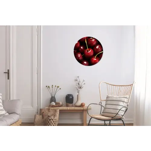 Rood - Fruit - Kersen Wandcirkel aluminium klein -woonkamer