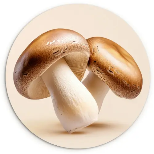 Champignons - Zacht - Beige Wandcirkel kunststof plaat 5mm dik klein -3d