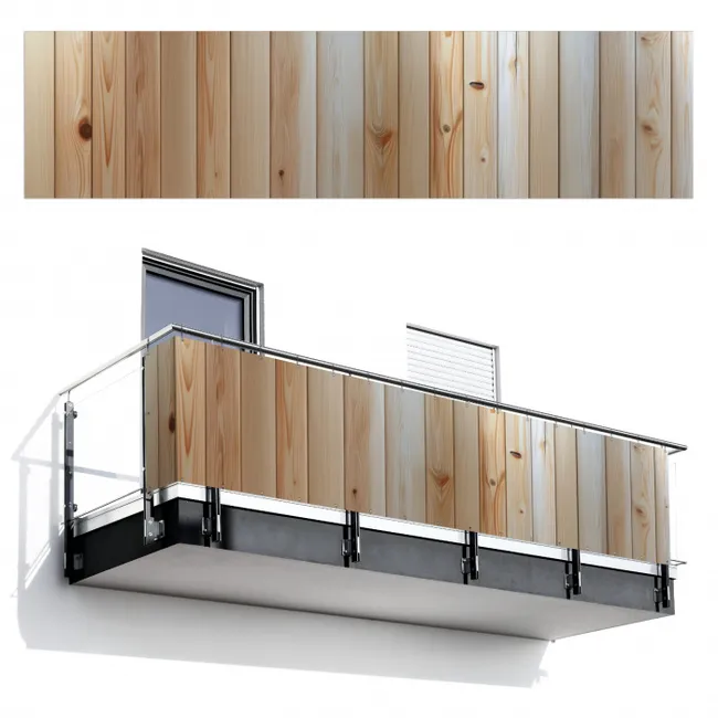 Balkonscherm - Hout - Planken - Licht